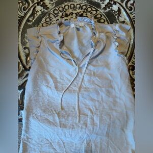 C By One Tan Ruffled Blouse S